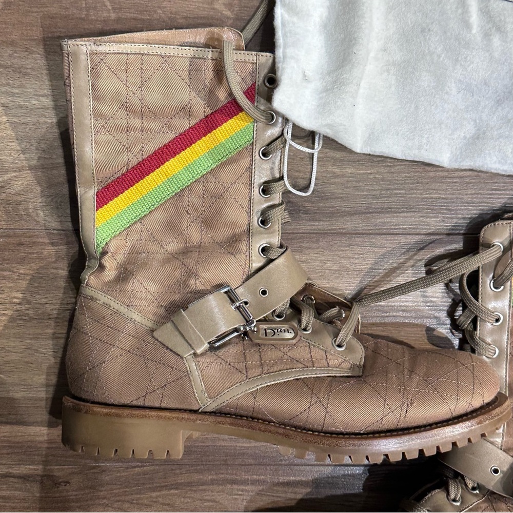 Extremely Rare / Vintage Christian Dior by John Galliano Rastafaree Combat Boots - Picture 3 of 5